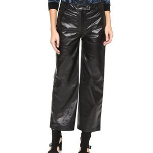 Rag & Bone "Otille" Mid-Rise Cropped Leather Trousers